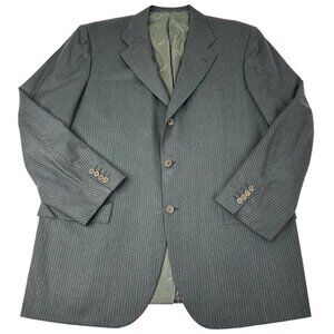 Kiton Napoli Wayne Edwards Men‎ Diamonte Blu Super 150 Luxury Pinstriped Coat 46